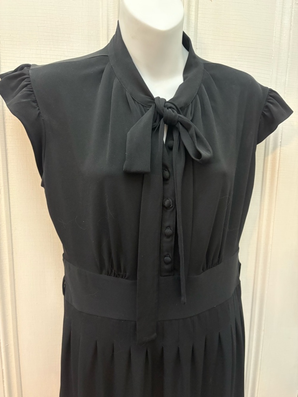 Vintage goth day dress Worthington washable packable travel dance black size 6
